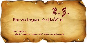 Marzsinyan Zoltán névjegykártya